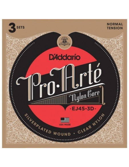 D'addario EJ45 3D Jgo Normal Tension set de 3 Uni 019954954369