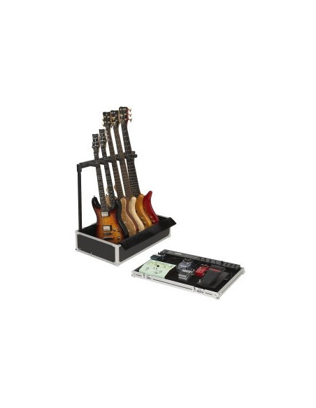 RockCase RC23140B Flight Case Pedales + Soporte 5 Guitarras Electricas/Bajos
