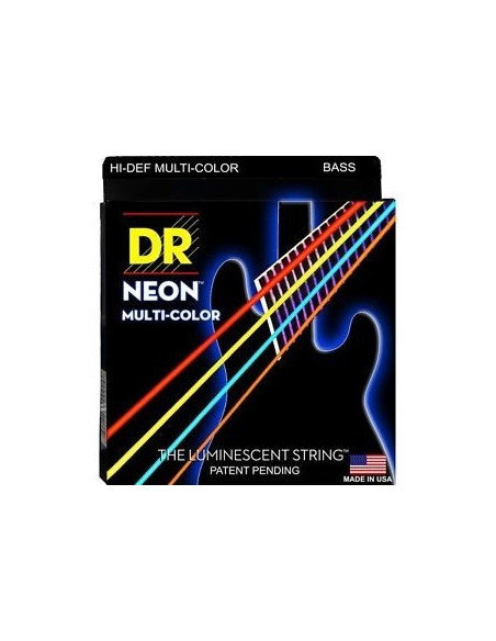 DR NMCB45 Juego Bajo 4 cuerdas NEON Multi-Color 45-105
