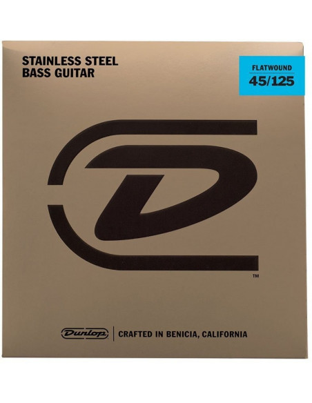 Dunlop DBFS45125 Juego Bajo 5 cuerdas Flatwound 45-125