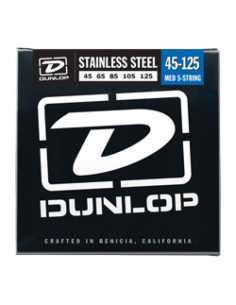 Dunlop DBS45125 Juego Bajo 5 cuerdas Steel 45-125