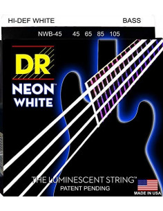 DR Bajo 4 cuerdas NEON White 45-105