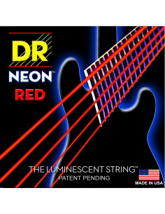 DR Bajo 5 cuerdas NEON Red 45-125