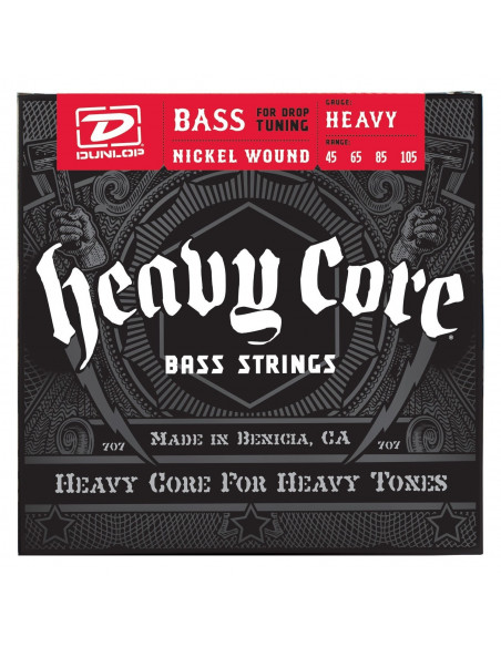 Dunlop Bajo 4 cuerdas Heavy Core 45-105