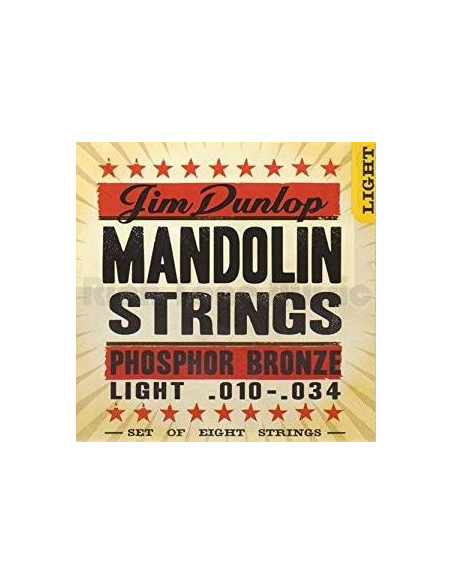 Dunlop Mandolina Fosforo Bronce 10-34