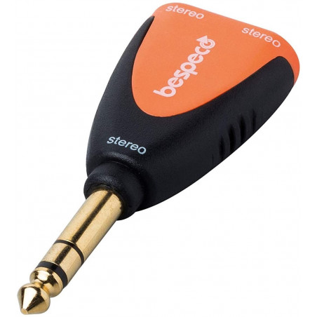 Bespeco SLAD230 - Adaptador Jack Stereo M  6,3 mm/2 Jack Stereo F  3,5 mm