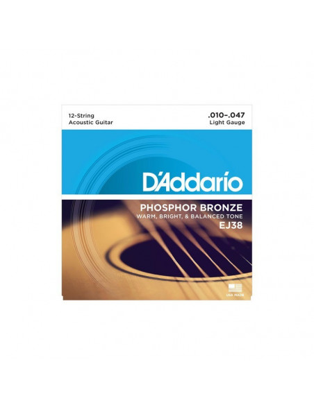 DADDARIO EJ38 PHOSPHOR BRONZE 12 STRINGS 10-47