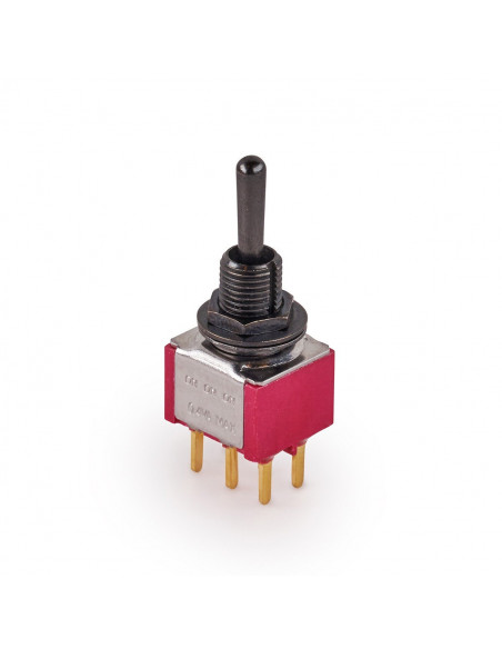 MEC 80007 Mini Toggle Switch, Long, Print, ON/ON/ON, DPDT - Black