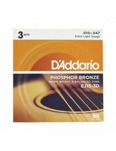 DADDARIO EJ15-3D PHOSPHOR BRONZE 10-47 3 SET PACK