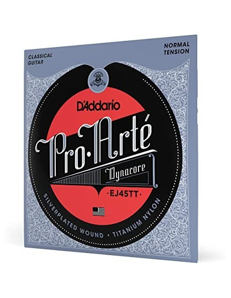 D'Addario EJ45TT ProArte DynaCore Titanium Trebles Normal Tension Classical Guitar Strings
