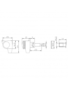 Clavijero Acustica/Eléctrica Luthier J334CX-D7 Cromado 6L 2