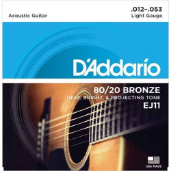 D'Addario EJ11 80/20 Bronze Light cuerdas Guitarra Acústica