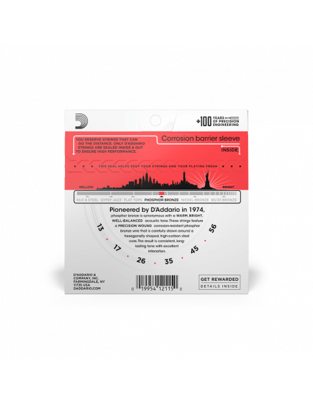 D'Addario EJ-17(013-056) Cuerdas Guitarra Acústica
