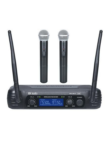 DOS MICRÓFONOS INALÁMBRICOS DE MANO EK VHF WR69LD