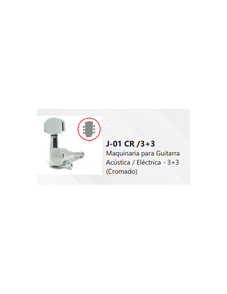 Proline J01CR 3+3 tres por linea cromado guit. electrica