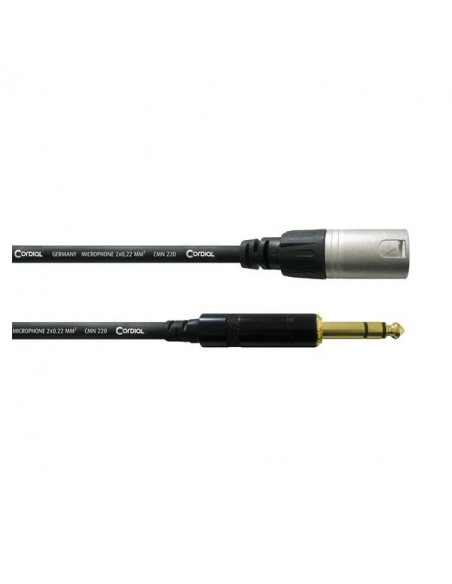 Cordial Cable de audio estéreo XLR macho / jack estéreo macho 6 m
