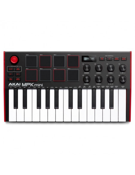 CONTROLADOR AKAI MPKMINIMK3 USB MIDI COMPACTO 25 TECLAS CON MPC PADS