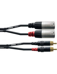 Cable de audio doble XLR macho/RCA 3 m. CORDIAL