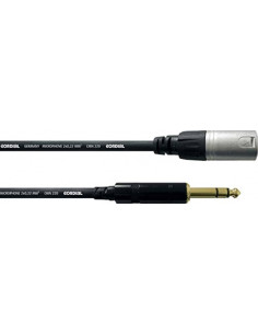 Cable de audio XLR macho / jack estéreo - 3 m. CORDIAL