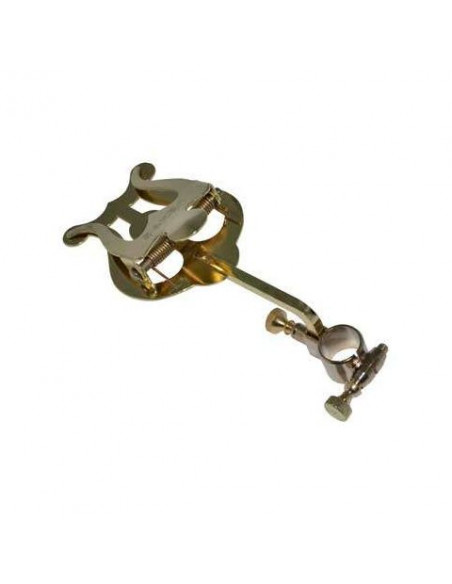 Atril trompeta SUPER, curvado, dorado,  corto, sopo