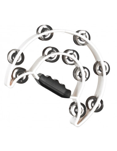 Pandereta ADMIRA media luna doble blanca