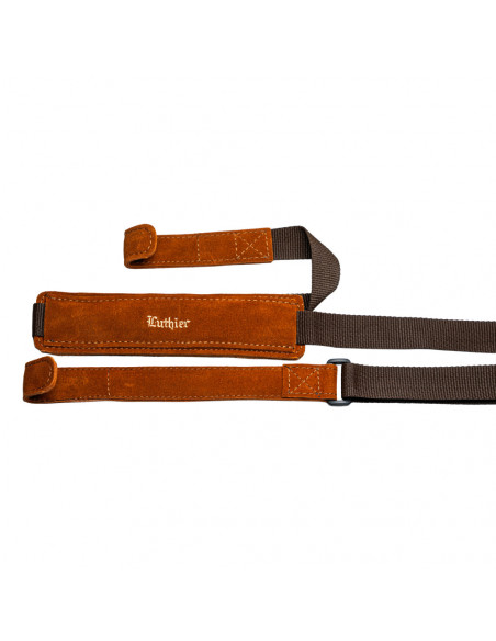 Correa de guitarra Luthier acolchada nuevo diseño Marrón doble enganche