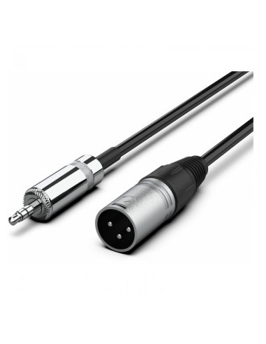 Audibax Silver Cable XLR M Minijack Stereo 3mNegro