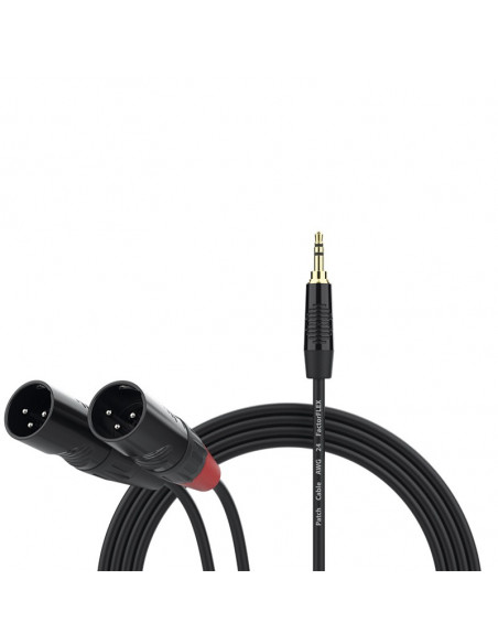 FactorFLEX Cable señal 1,5 m 2 XLR hembra 3 PIN a mini jack estereo conectores REAN