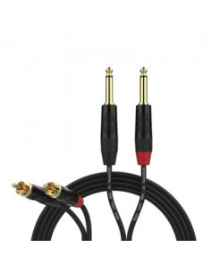 FactorFLEX Cable señal 3 m 2 RCA a 2 Jack 1/4 con