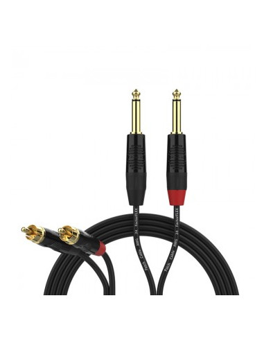 FactorFLEX Cable señal 3 m 2 RCA a 2 Jack 1/4 con