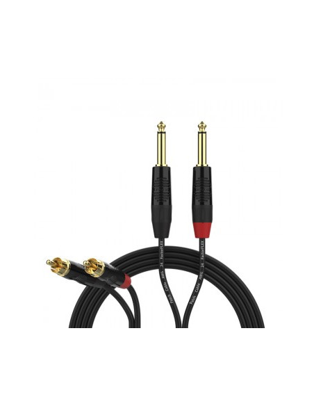 FactorFLEX Cable señal 3 m 2 RCA a 2 Jack 1/4 con