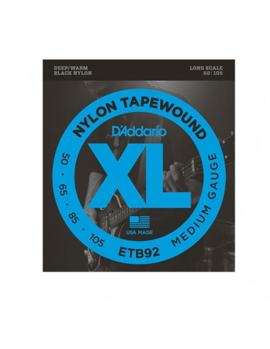 SET BASS TAPEWOUND 50-105 LONG D'addario ETB92
