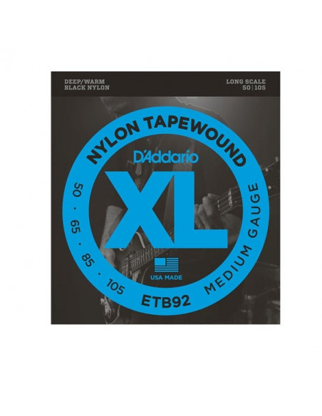 SET BASS TAPEWOUND 50-105 LONG D'addario ETB92