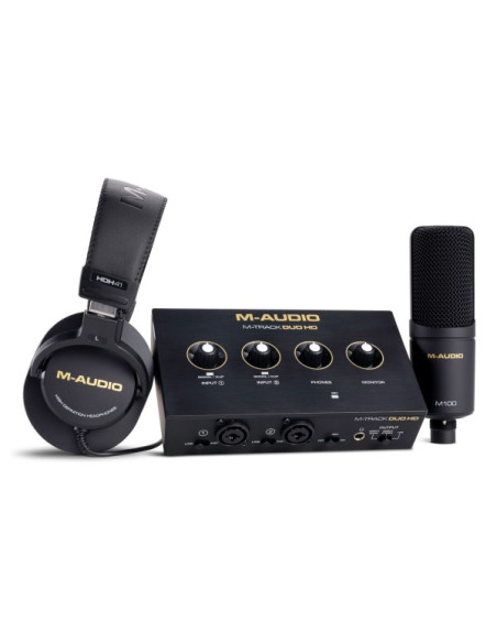 M-Audio, Interfaz de Audio M-Track Duo HD  micrófono condensador y auriculares