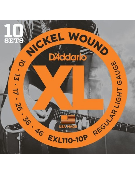 Pack 10 Cuerdas DAddario EXL110-10P (10-46)